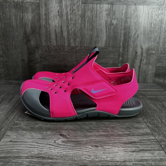 Nike Sunray Protect 2 Kids size 11 Hot Pink Grey Water Shoes - Picture 5 of 7